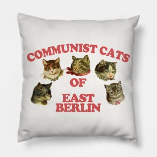 Communist Cats Of East Berlin //// Retro Style Cat Lover Gift! Pillow