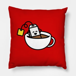 Funny tea bag in teacup bath Tea lover Tea drinker Pillow