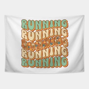 Retro quote  gift for running Vintage floral pattern Tapestry