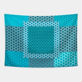 Abstract Turquoise Pattern Tapestry