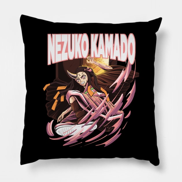 NEZUKO KAMADO | KIMETSU NO YAIBA Pillow by Qalbi studio