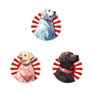 Cute Dogs with Kimono Pack - Anime Stickers T-Shirt