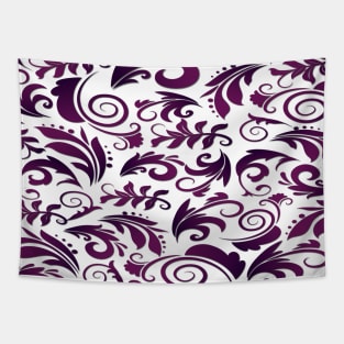 Purple Flowers Abstract Ornamental Design Tapestry