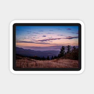 Colorful sunset mountains Magnet