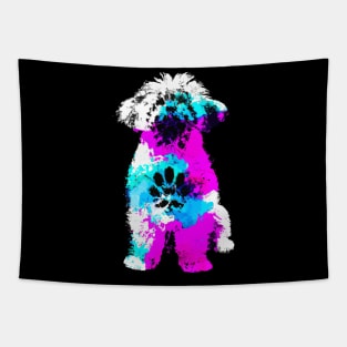 Bichon Habanero Ringo Stencil Artwork Tapestry