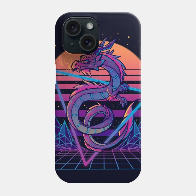 RetroWave Dragon Aesthetic Phone Case by TechraNova