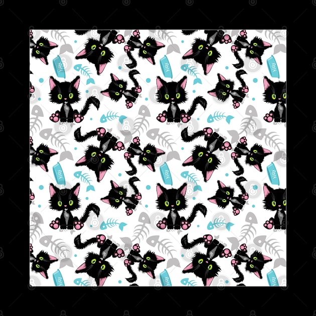 Cute Cat Seamless Patterns by labatchino