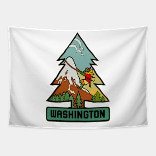 Vintage Style Washington Tree Climber Tapestry