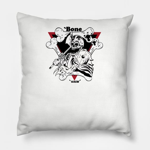 bone screw Pillow by Isham