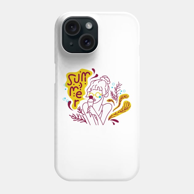 Kawaii Summer Ice Cream Girl Phone Case by notami