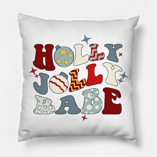 holly jolly babe retro christmas Pillow