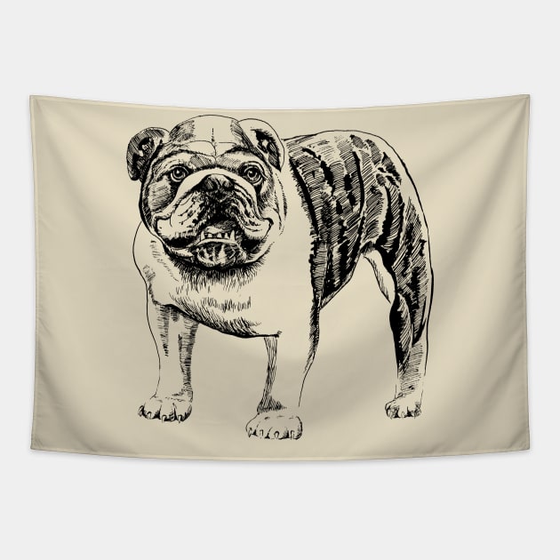 english bulldog Tapestry by VicaVeresk