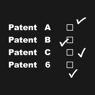 Patent A, B, C and 6 in white T-Shirt