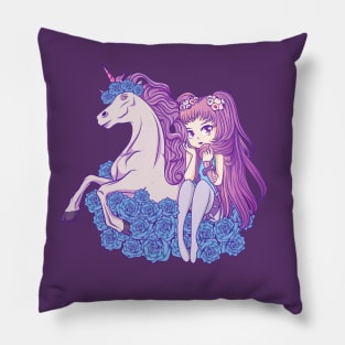 Anime Pastel Goth Unicorn Manga Pillow