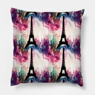 Eiffel Tower Vintage Abstract Pattern Pillow