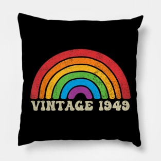 Vintage 1949 - Retro Rainbow Vintage-Style Pillow