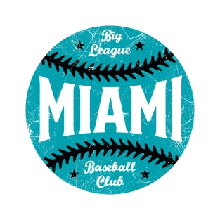 Miami Retro Big League Baseball - White T-Shirt