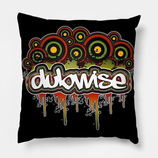 Dubwise-MultiTarget-Drip Pillow by AutotelicArt