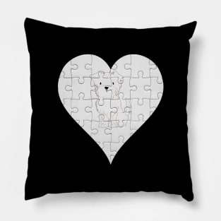 Terrier Heart Jigsaw Pieces Design - Gift for Terrier Cream White Lovers Pillow