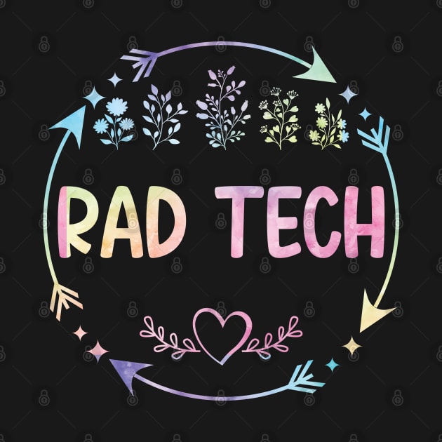 Rad Tech cute floral watercolor by ARTBYHM