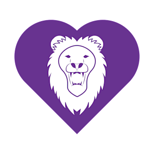 Lion Mascot Cares Purple T-Shirt