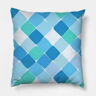 Pocket - Summer Swimming Pool Terrazo Tiles Blue Pillow