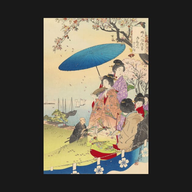 Geisha in Springtime - vintage Japanese art by geekmethat