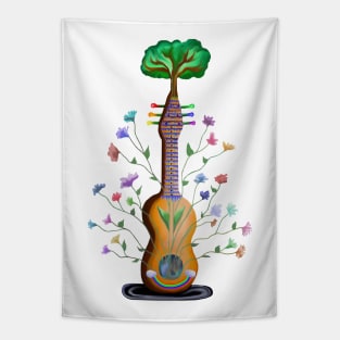 Tree of Flowering Music Tapestry