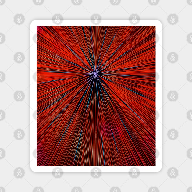 A colorful hyperdrive explosion - orange and red with lilac highlights version Magnet by DaveDanchuk