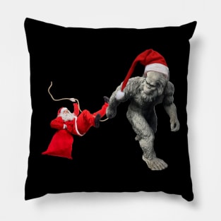 Sasquatch Catches Santa Pillow