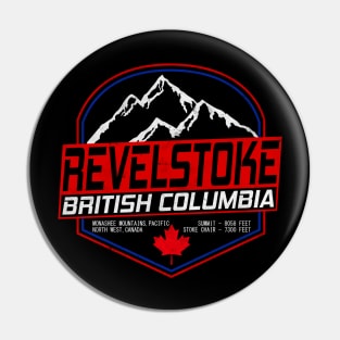 Retro Ski Revelstoke B.C Canada Skiing and Mountain Biking Paradise Pin