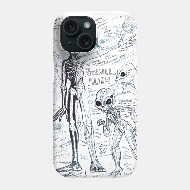 Tall Gray Aliens Phone Case by Ballyraven