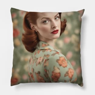 1950s Glam Woman Pillow