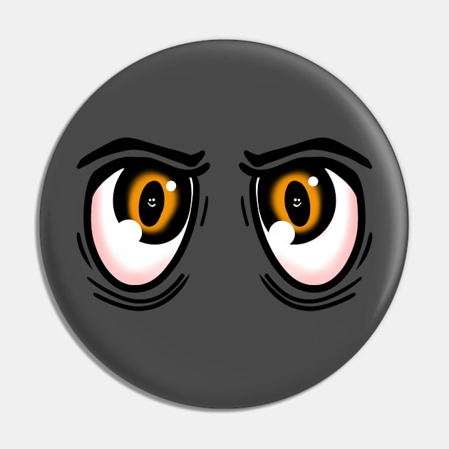 Big Tired Eyes  - Face Mask Pin by PorinArt