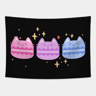 Cute Bisexual Macaron Cats Tapestry