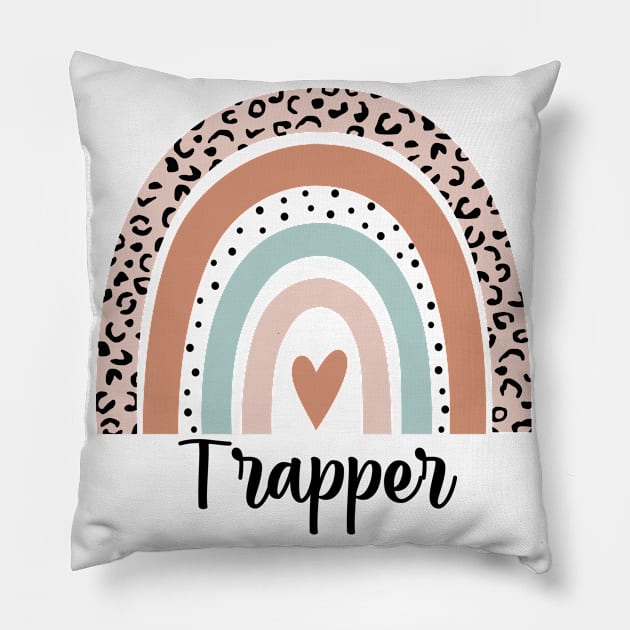 Trapper Rainbow Leopard Funny Trapper Gift Pillow by HeroGifts