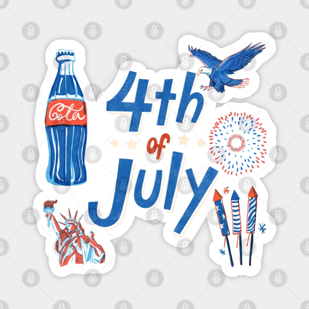 Fireworks and Freedom: A Patriotic Tribute on the 4th of July Magnet by Classyfiend