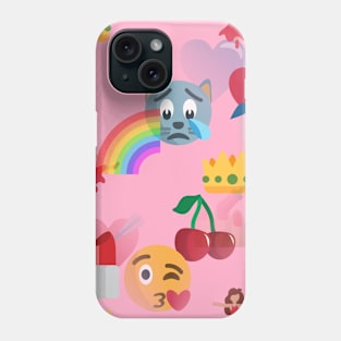 girly pink emoji Phone Case