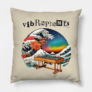 Vintage Playing Vibraphone Music as a Vibraphonist Mallet Percussion The Great Wave Music Instrument Pillow