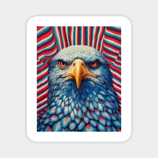 USA America Fourth of July Op Art Bald Eagle July 4th Magnet