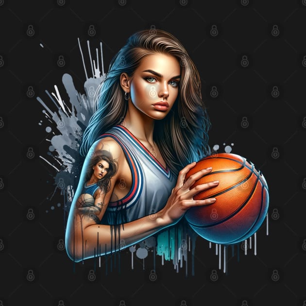 Basketball Women's Street Art by Bellinna