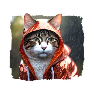 Cute Cat in a Raincoat T-Shirt