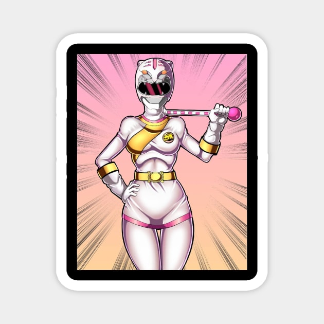 white ranger Magnet by fancy ghost