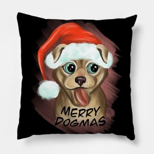 Christmas Dog / Merry Dogmas / Merry Christmas / Cute Santa dog Pillow