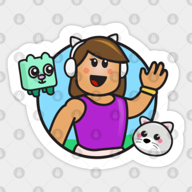 Gamer Girl With Headphones And Pets Roblox Girl Sticker Teepublic - roblox gamer girl