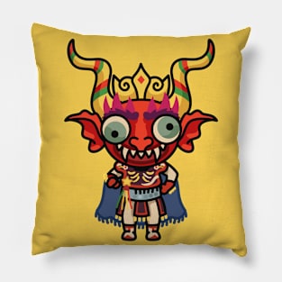 Cute Bolivian Devil Cartoon Pillow