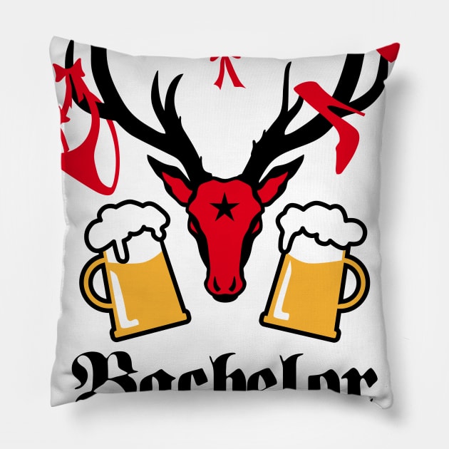 57 Sexy Macho Deer with Beer Bachelor Party Bra slip high heel shoes JGA Pillow by Margarita7