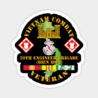 Vietnam Combat Veteran w 20th Engineer Brigade  SSI Magnet