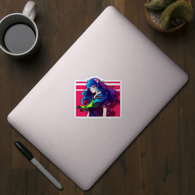 The Anime Girl In A Cat Mask Anime Girls Sticker Teepublic
