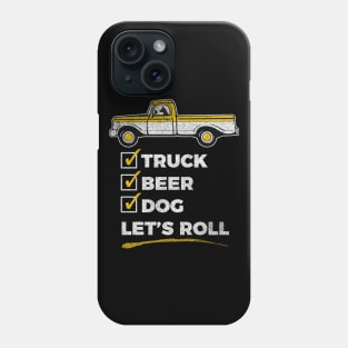 Country Dog - Dog and Truck Weekend Checklist graphic Phone Case